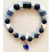 514 bracelet LOVE lapis lazuli, aigue marine